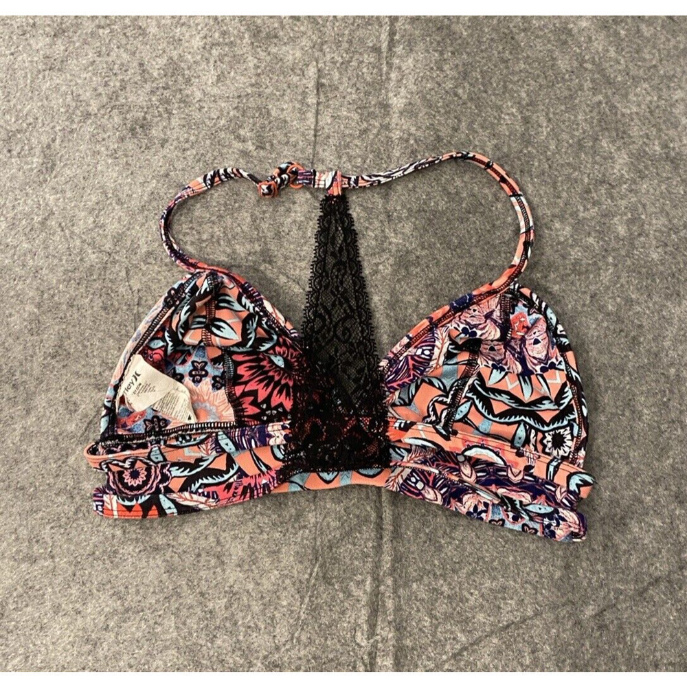 Nike Dri Fit Sports Bra Size XS-S Floral Lace Racer Back Hurley Collaboration - Picture 4 of 5